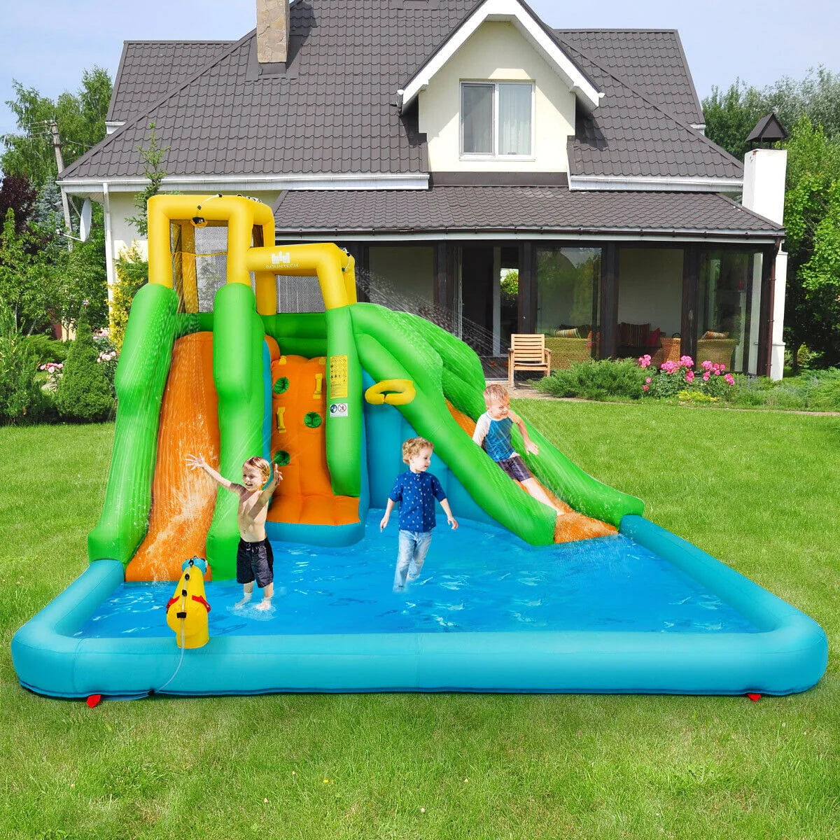 Inflatable Bounce House with 2 Slide and Climbing Wall B77448
