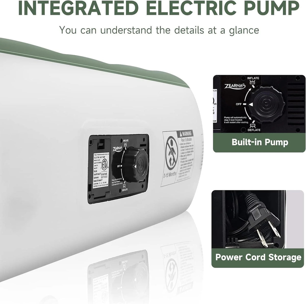 Twin Size Air Mattress with Built-in Pump Z850