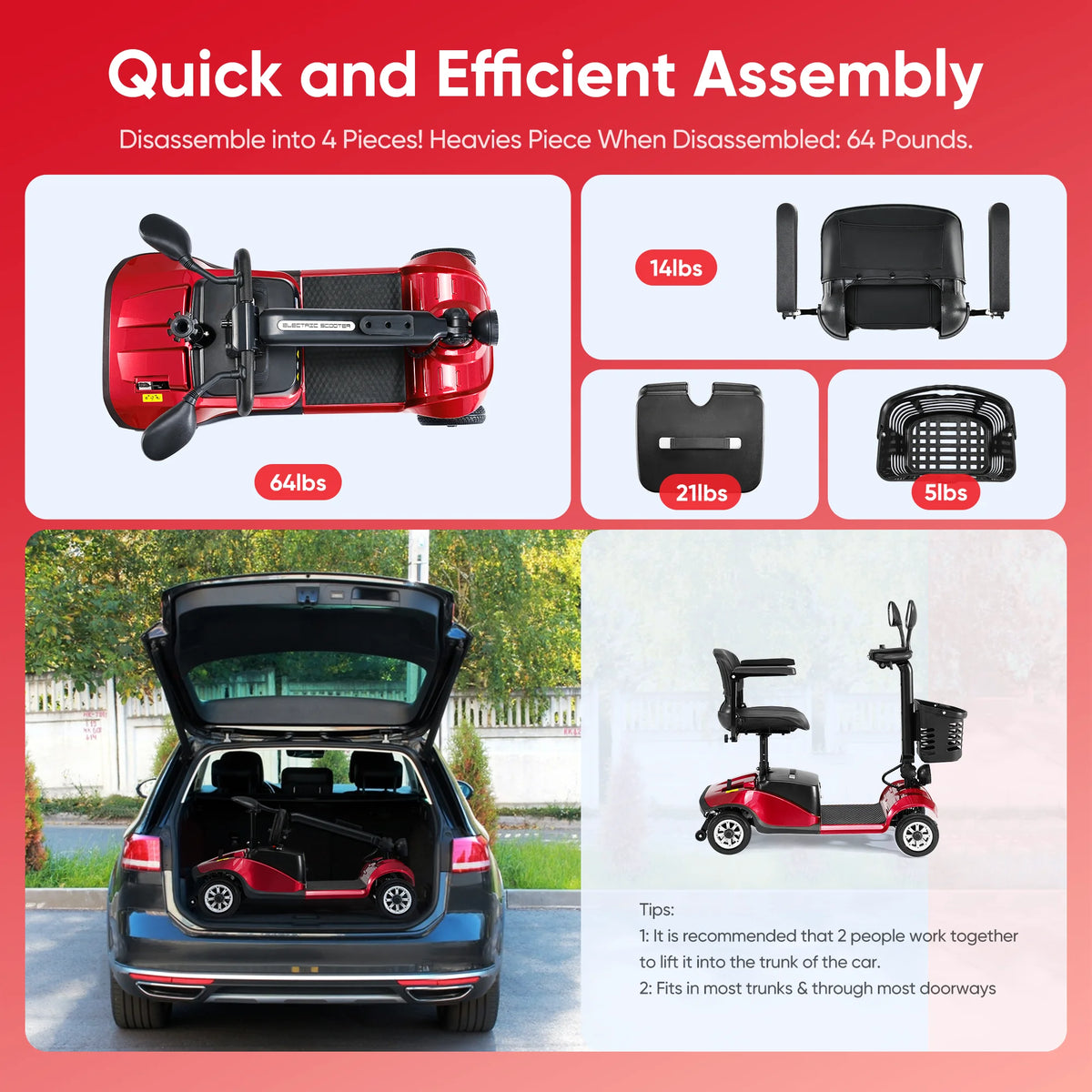 4 Wheels Folding Travel Mobility Scooter J103