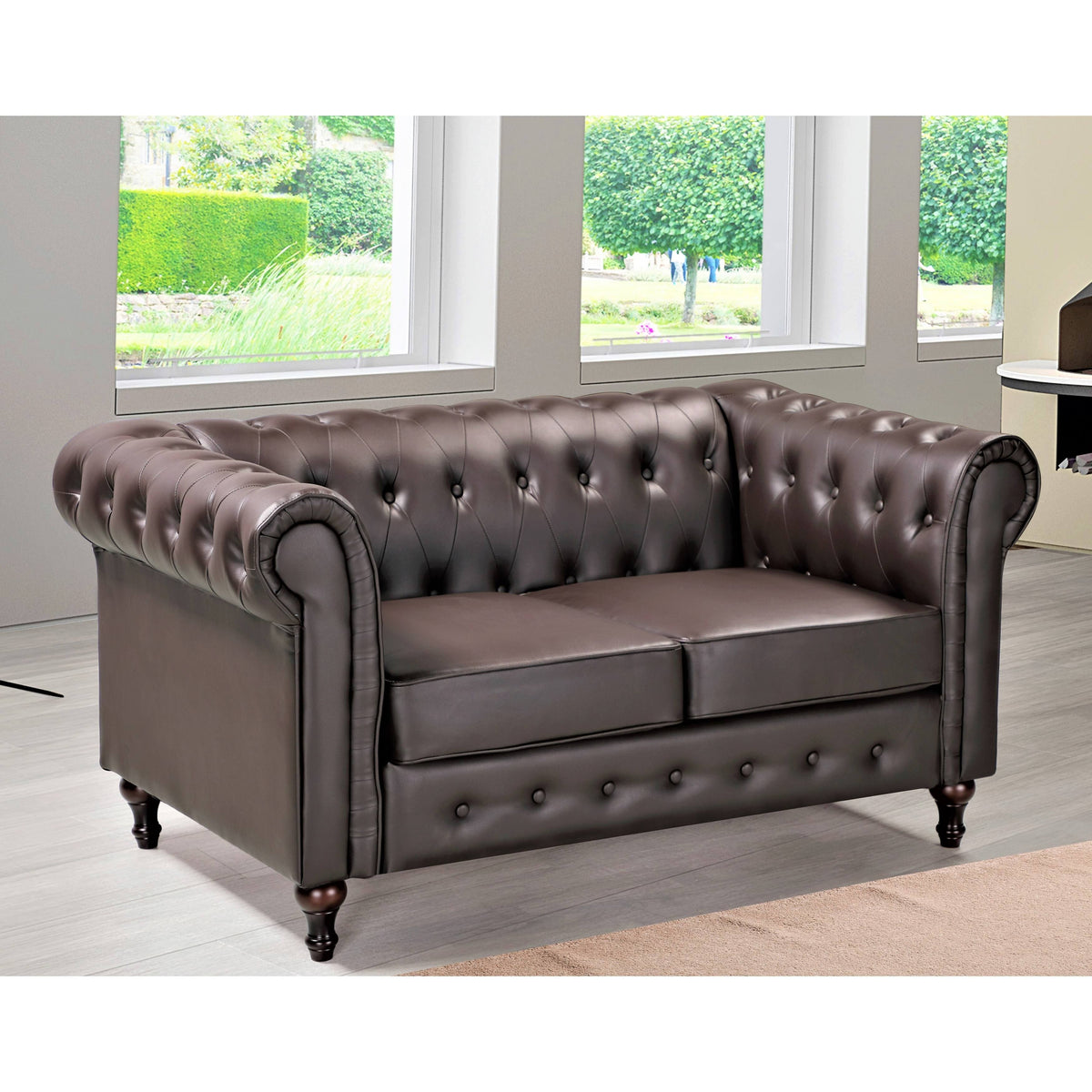 Dark Blue Chesterfield Loveseat T3059