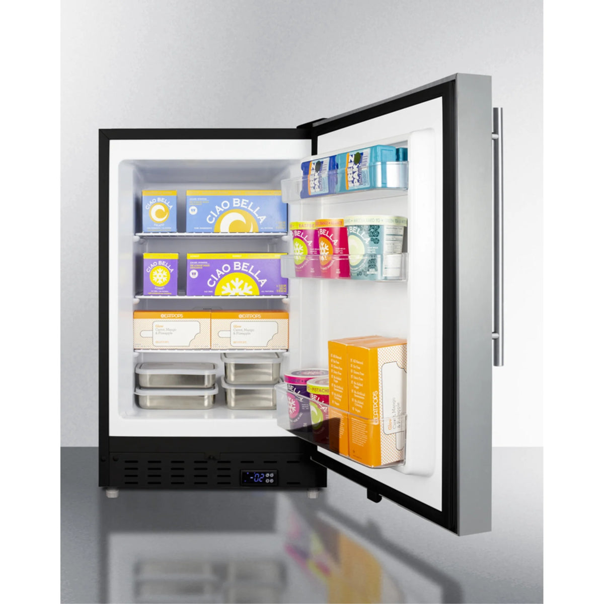 24 in. Built-In All-Freezer, Stainless Steel & Black P102