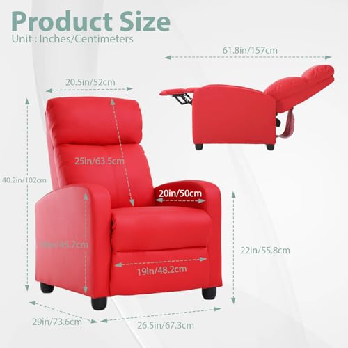 Beige PU Leather Recliner Chair with Footrest L2753