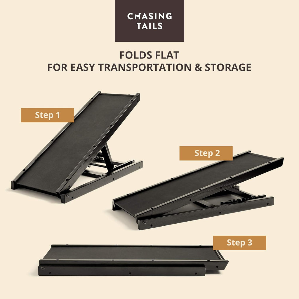 Dog Ramp with Side Rails, Adjustable Height 10 to 20 Inches Q507