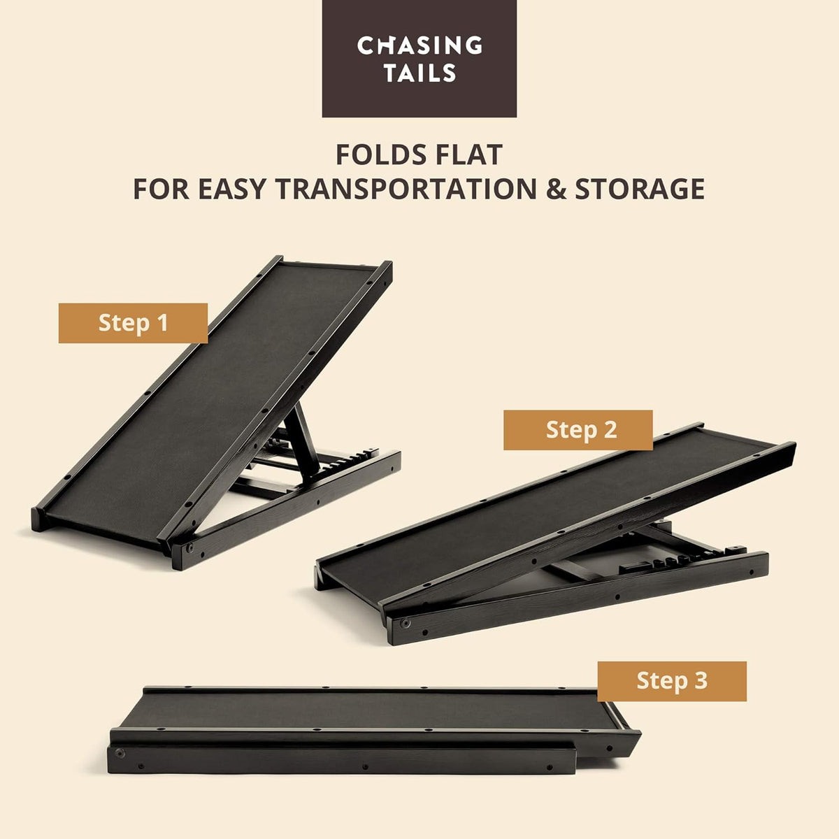 Dog Ramp with Side Rails, Adjustable Height 10 to 20 Inches Q507