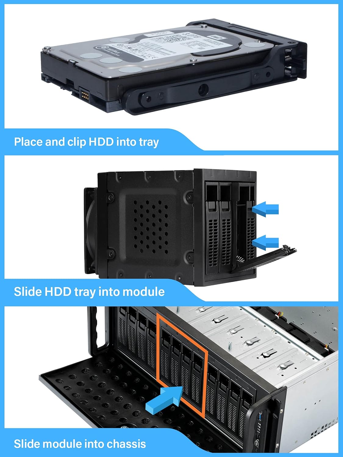 2U Rackmount Server Case 4 Bay 3.5 HDD Metal Q696966