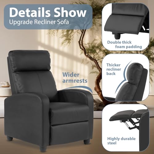 Beige PU Leather Recliner Chair with Footrest L2753