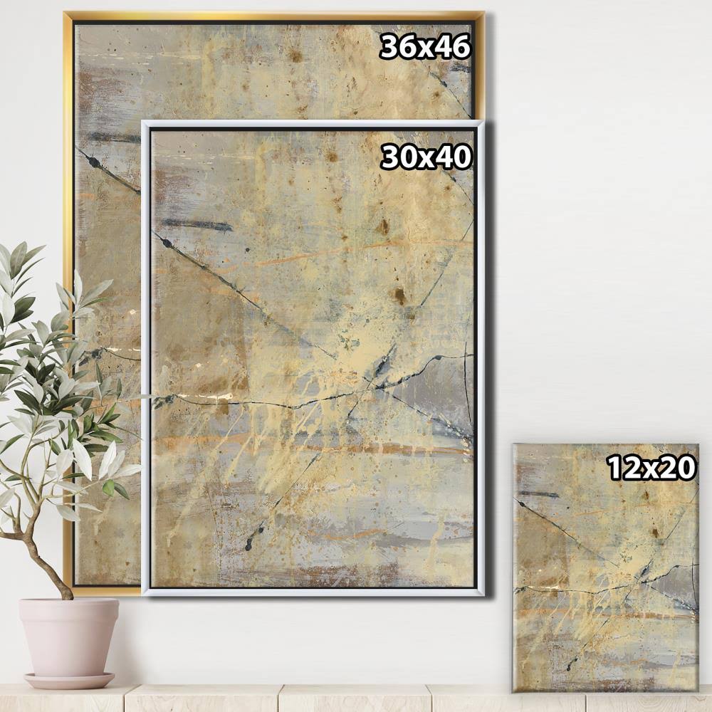 Geometric Cream Block Framed Canvas, 16 inch x 32 inch F628