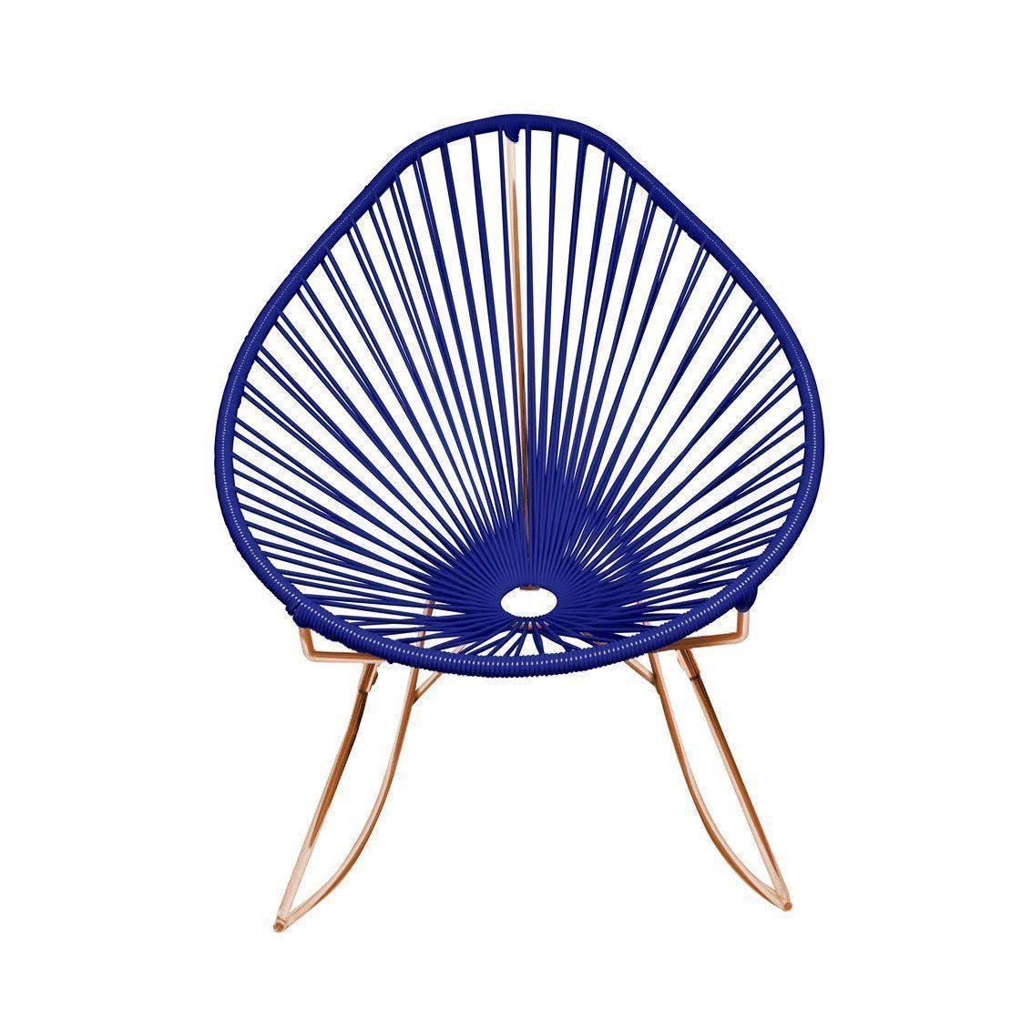 Copper Deep Blue Rocker Chair W7504