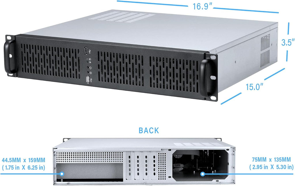 2U Rackmount Server Case 4 Bay 3.5 HDD Metal Q696966