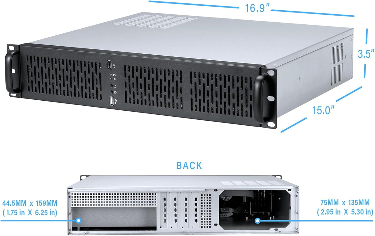 2U Rackmount Server Case 4 Bay 3.5 HDD Metal Q696966