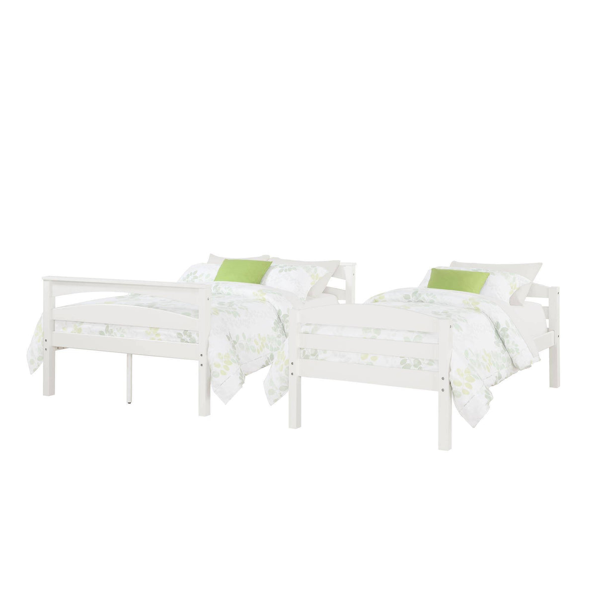 White Twin Over Full Wood Bunk Bed Frame E9976