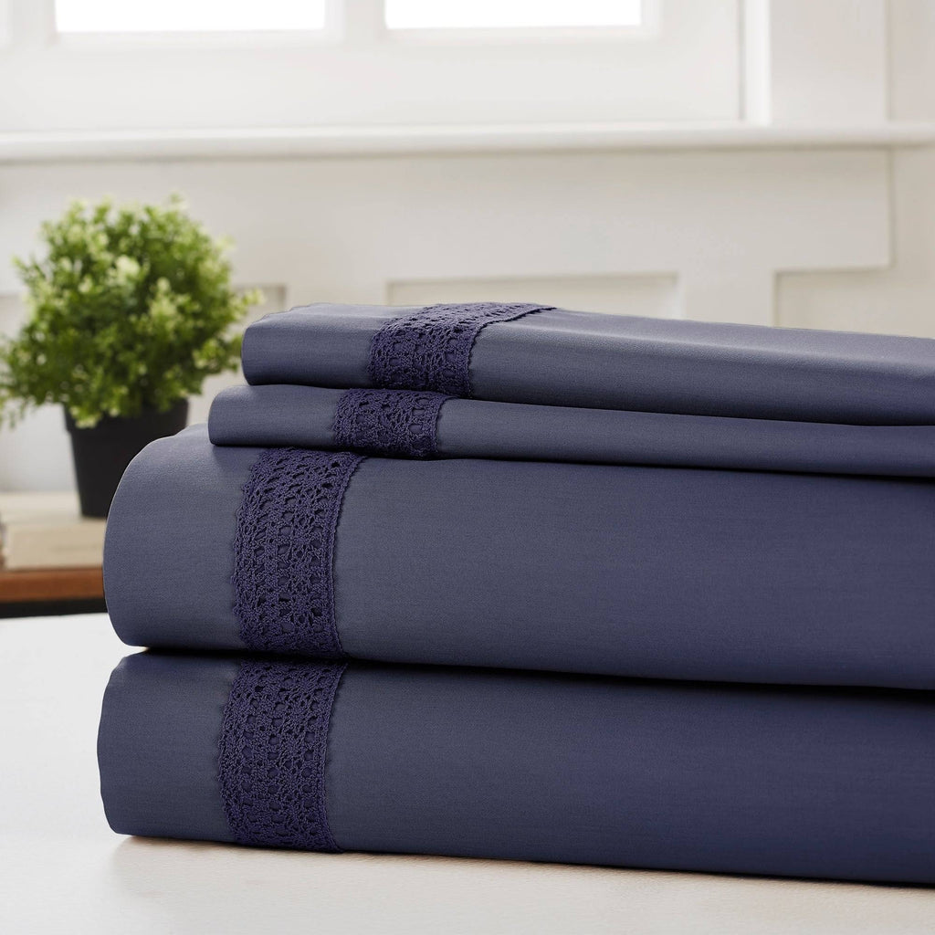 Blue California King Size 4 Piece Sheet Set K569053