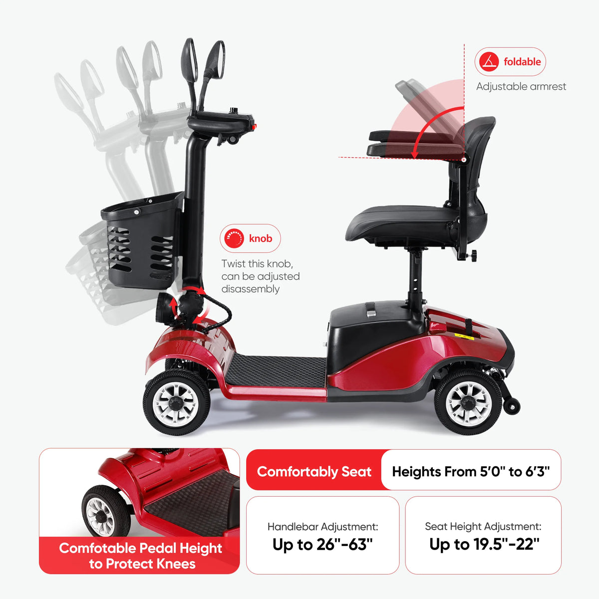 4 Wheels Folding Travel Mobility Scooter J103