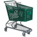 Green Plastic Shopping Cart 5.2 Cu. Foot Capacity J833570