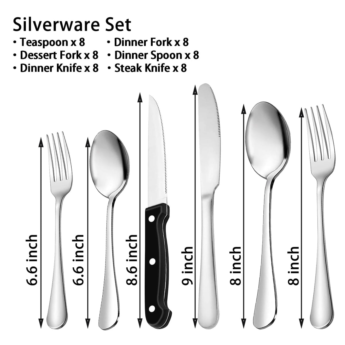 48-Pieces Stainless Steel Silverware Set H25945