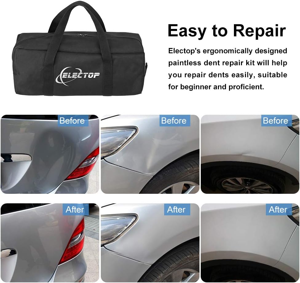 53pcs Dent Puller Paintless Dent Repair Tools Kit with Golden Dent Lifter Glue Sticks Tabs Slide Hammer Z33310