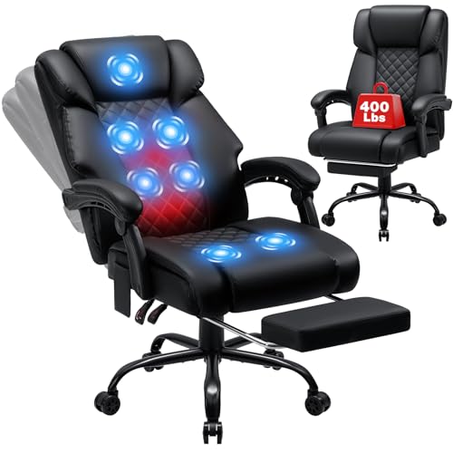 Black Ergonomic Reclining Office Chair with Footrest L926069