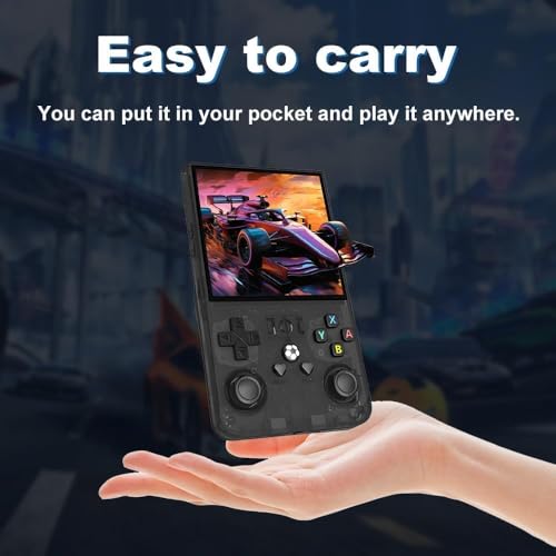 4.0 inch IPS Screen Retro Handheld Game Console 18000+ Games Transparent Black Q2067