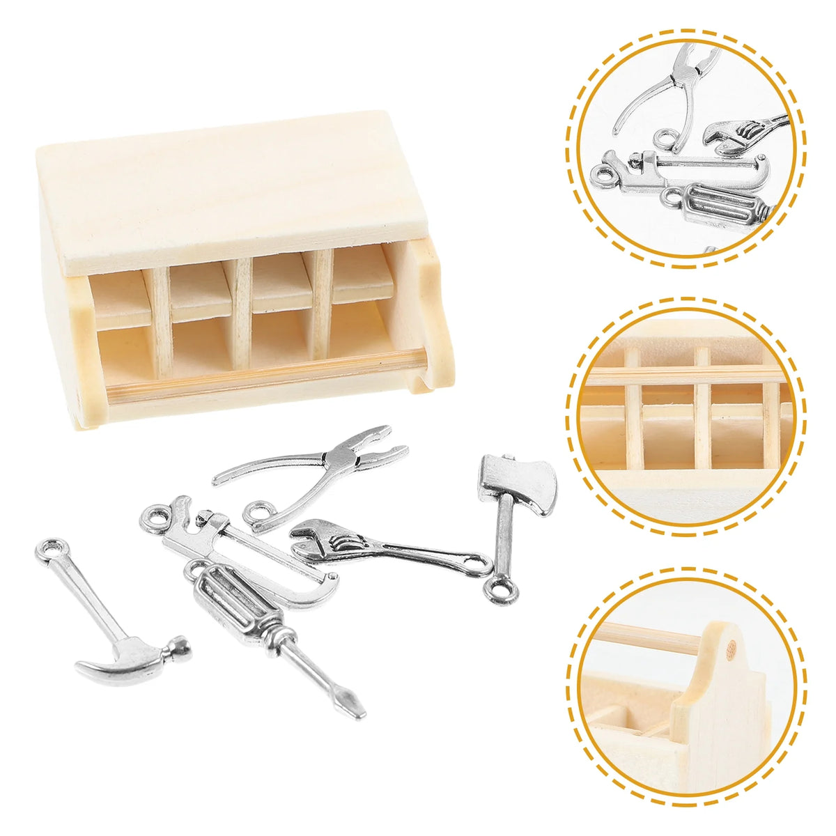 Doll House Model Toolbox Toys Dollhouse with Tools Miniature Metal O7870