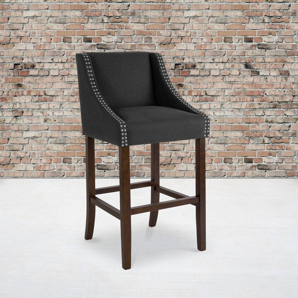 Black Fabric Barstool A197181