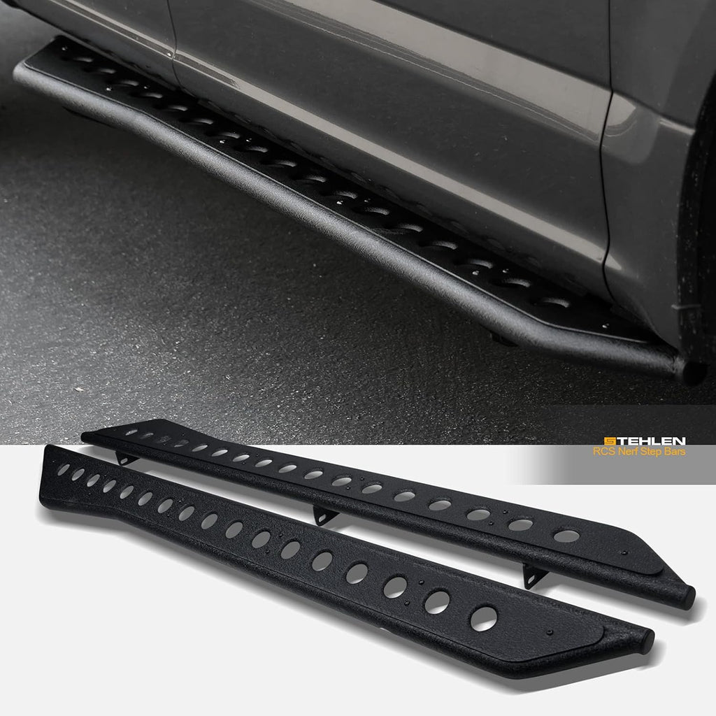 Textured Black Rock Slider Side Step Rail Nerf Bars for Ram 1500 Crew Cab W690